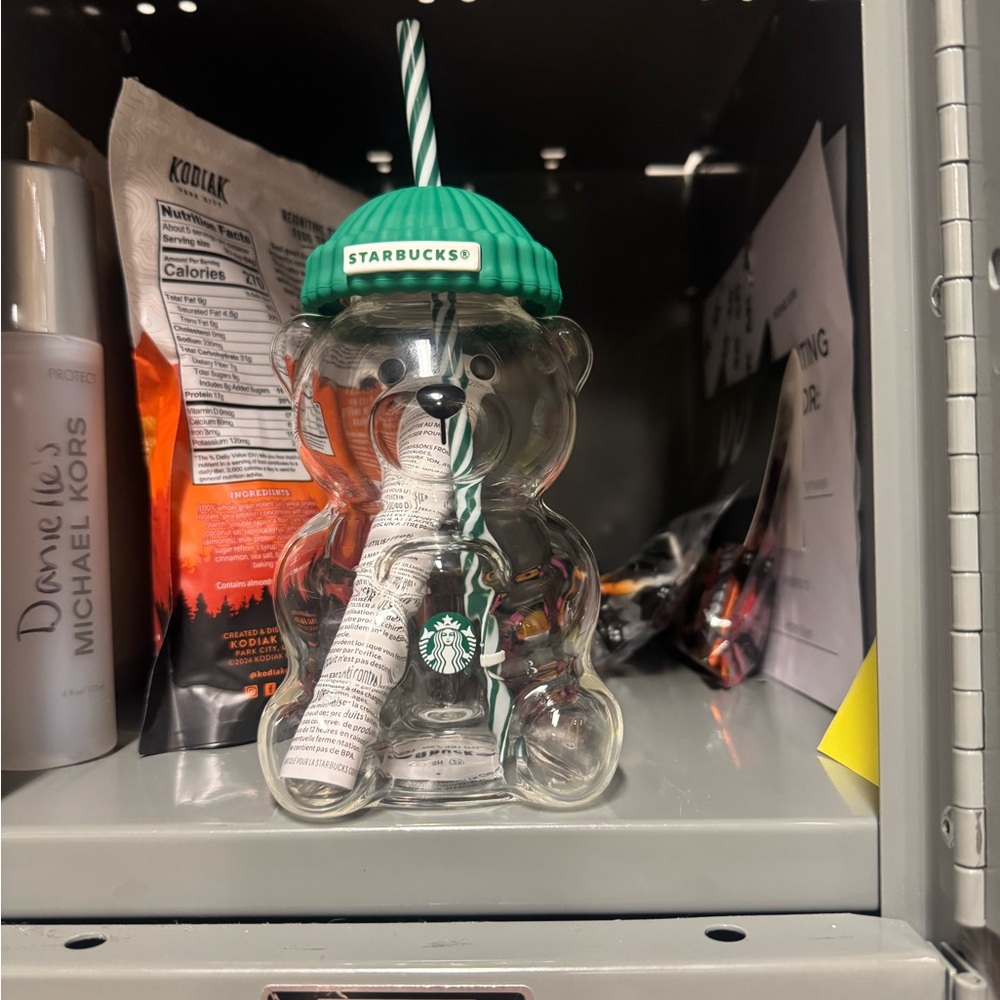 Starbucks Clear Bear Tumbler with Green Lid